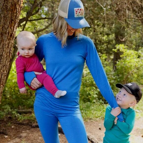 Iksplor Merino Wool Long Sleeve Baselayer Women's Sweater Soft Comfy Blue L - Picture 1 of 7